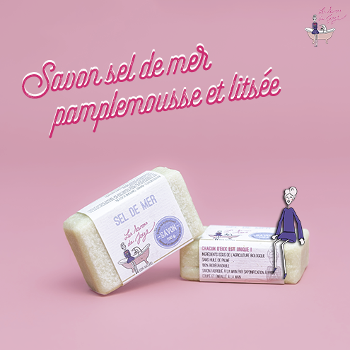 Savon sel de mer pamplemousse et litsée les Savons de Joya