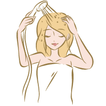 <p>Une fois le produit correctement appliqué, rincez abondamment vos cheveux.</p>