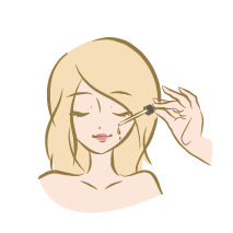 <p>Prélevez quelques gouttes de votre sérum naturel pour le visage au creux de votre main.</p>
